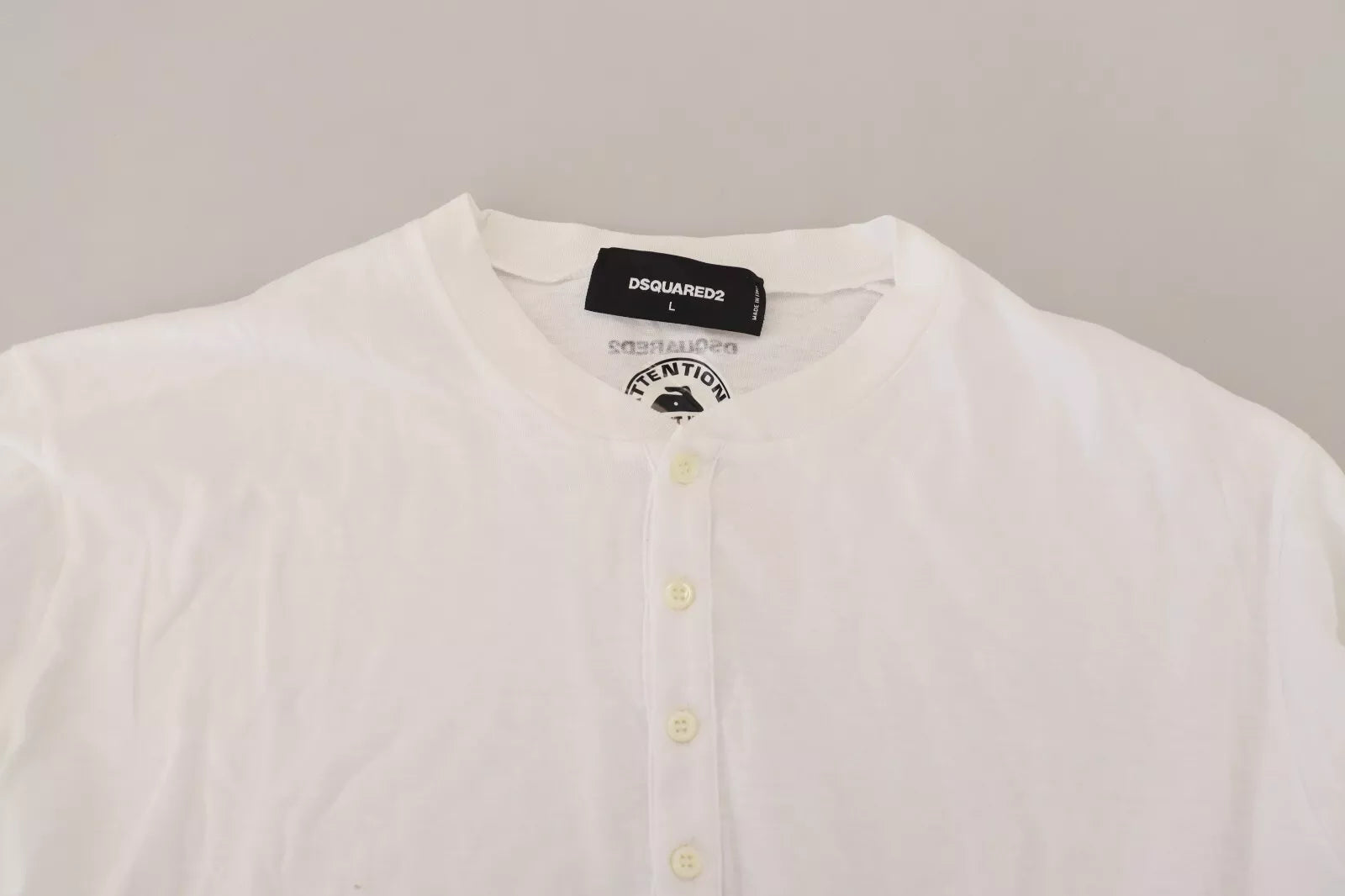 Dsquared² Beyaz pamuklu-keten uzun kollu kazak